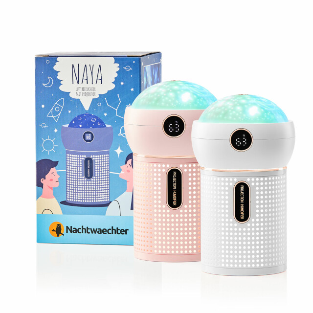 Naya - Diffusor mit Nachtlicht und Projektor - pink