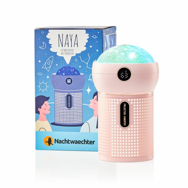 Naya - Diffusor mit Nachtlicht und Projektor - pink