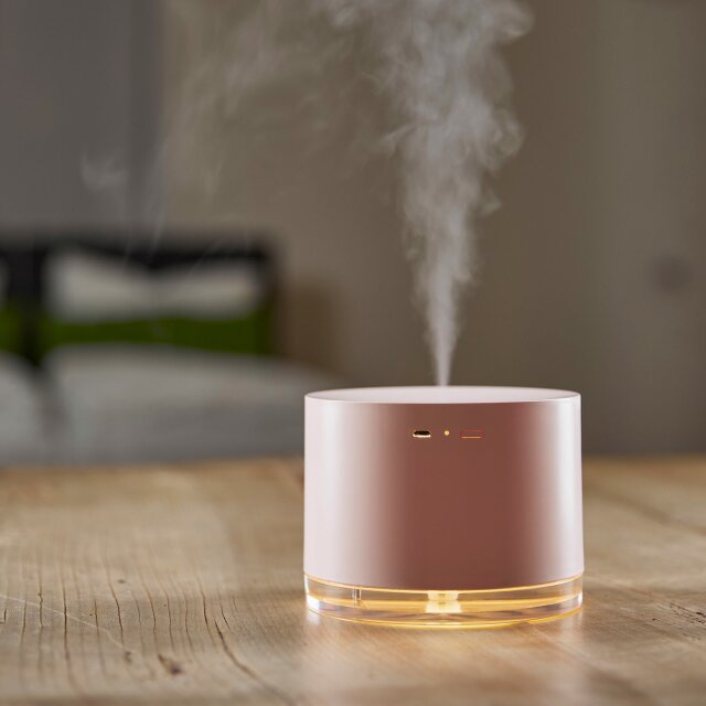 Mina - der stylische Ultraschall-Luftbefeuchter mit atmosph&auml;rischem Nachtlicht - pink