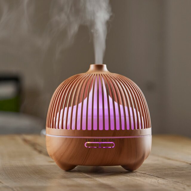 Sana - Top Aroma Diffusor mit Lichtwechsel - Holzdekor hell