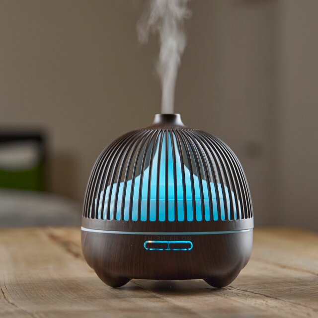 Sana - Top Aroma Diffusor mit Lichtwechsel - Holzdekor dunkel