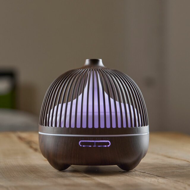 Sana - Top Aroma Diffusor mit Lichtwechsel - Holzdekor dunkel