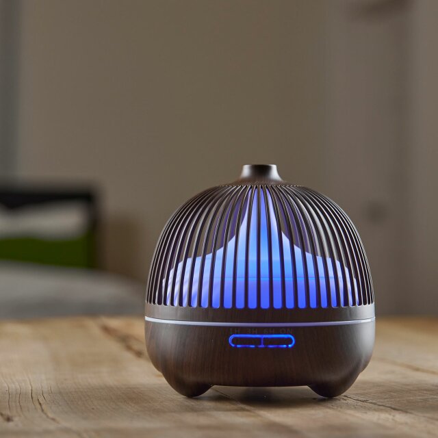 Sana - Top Aroma Diffusor mit Lichtwechsel - Holzdekor dunkel